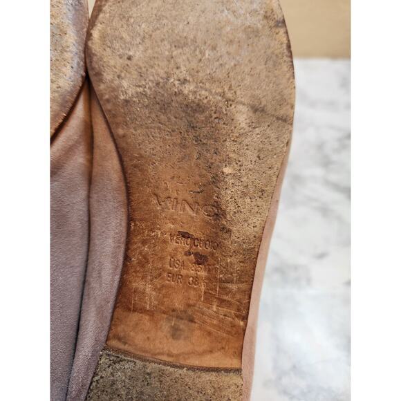 Vince Women's Milo Light Brown Beige Suede Ballet Flat Shoes Size 8.5 - Picture 6 of 7